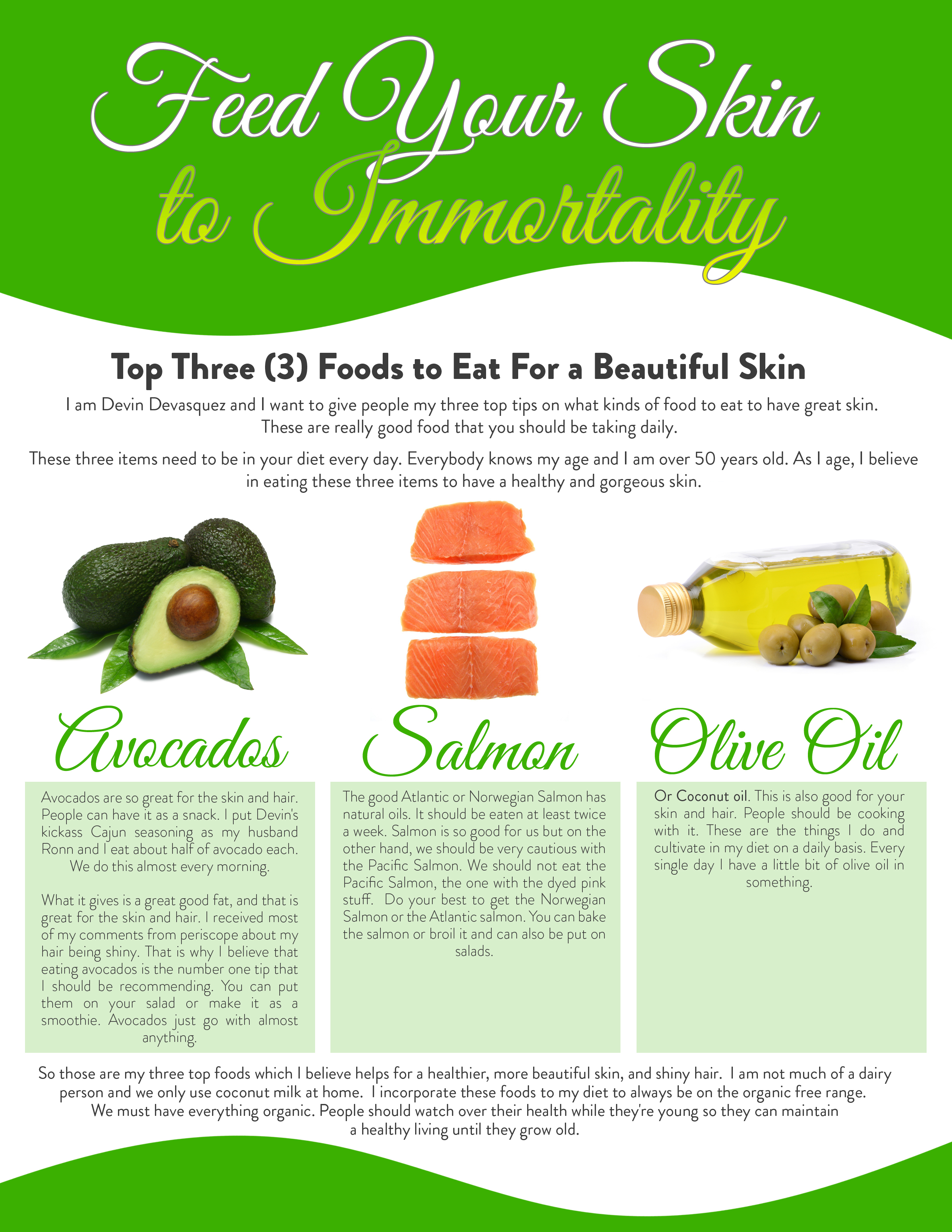 Top Three Foods to Eat For Beautiful Skin